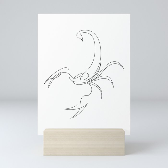 Scorpio - one line Mini Art Print