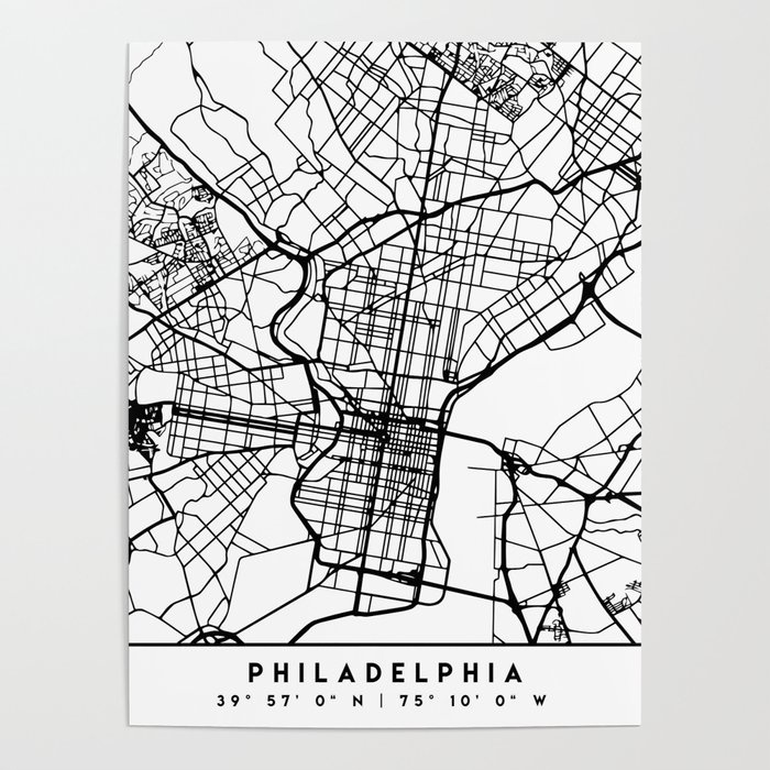 Philadelphia Home Decor Philadelphia Pennsylvania City Street Poster Art Print