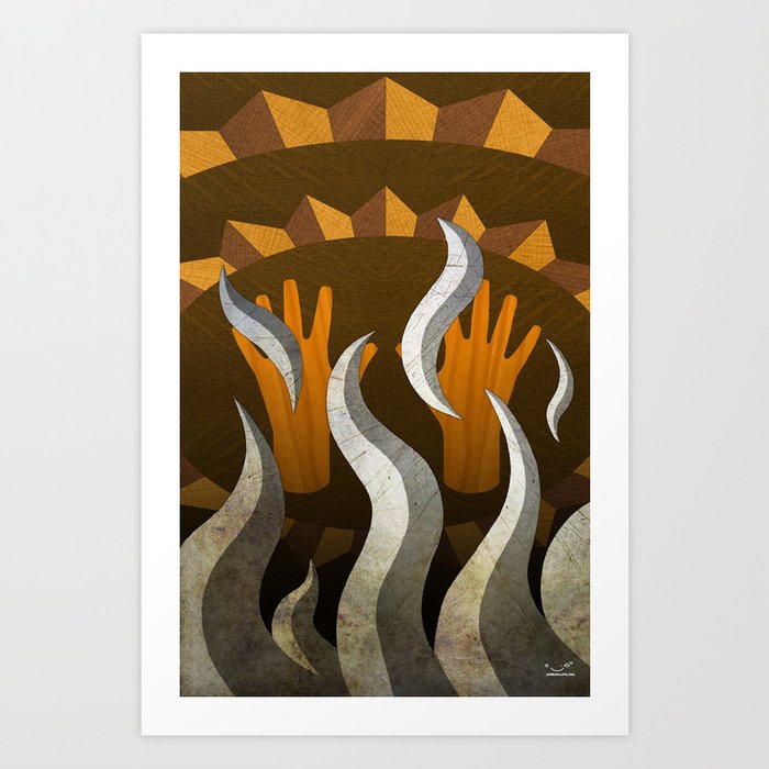 The New Old Waves - (ASL Marquetry Series) Art Print