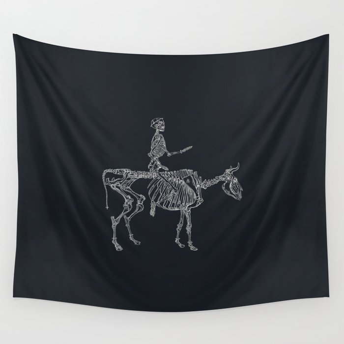 Skeleton Cow Wall Tapestry