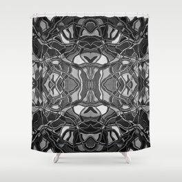 Abstract #8 - III - High Contrast Black & White Shower Curtain