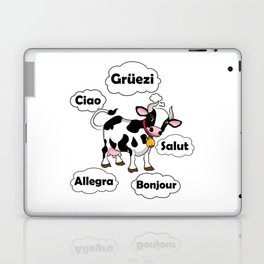 Swiss Cow - Gruezi Salut Bonjour Ciao Allegra - Switzerland Travel Laptop Skin