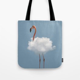 Flamingo in cloud Tote Bag