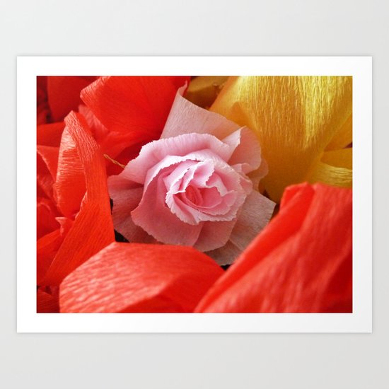 Paper handmade flowers Art Print
