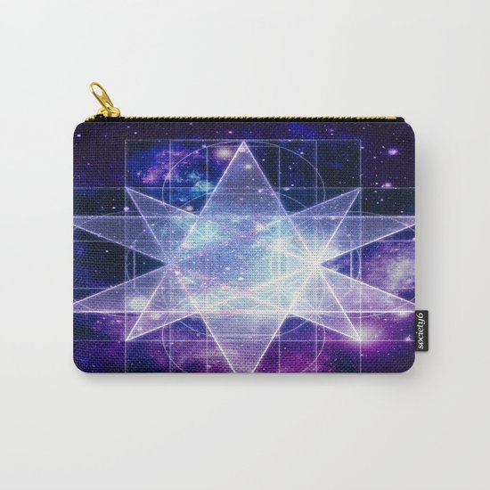 Purple Galaxy Sacred Geometry : Stellated Icoshadron Carry-All Pouch