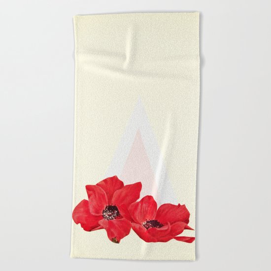 Floral Triangle Beach Towel