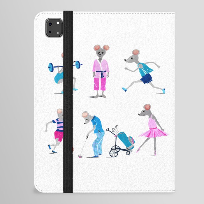 Funny painted sporty mice iPad Folio Case