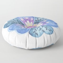 Blue Flower Bloom Floor Pillow