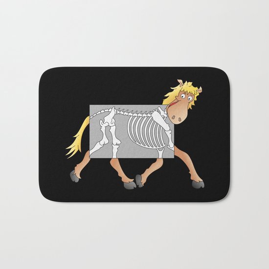 Horse Xray Cartoon Bath Mat