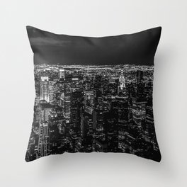 Manhattan. Black and white Throw Pillow