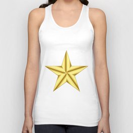Military General Gold Star Unisex Tank Top