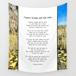 Cypress Swamp and Lily Pads Poem Wall Tapestry