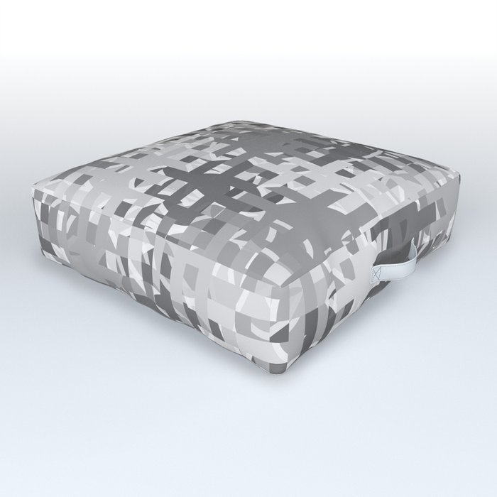 Gray pixels and dots Outdoor Floor Cushion