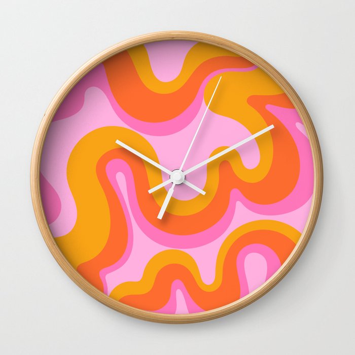 Groovy Swirl - Sunset Wall Clock