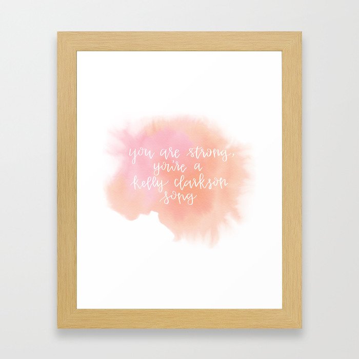 You Are Strong Watercolor Quote Framed Art Print