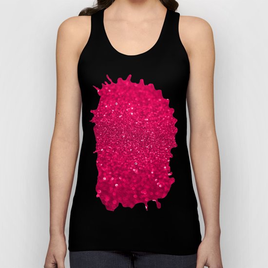 Bright Pink Glitter Unisex Tank Top