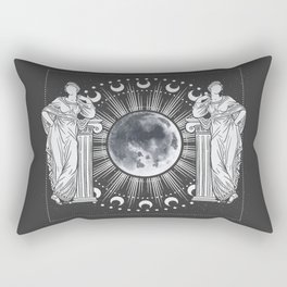 Greek statues cycle of the moon , vector art, tarot cards Rectangular Pillow