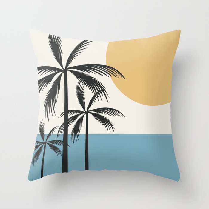 Palm Beach Nordic Midcentury Throw Pillow