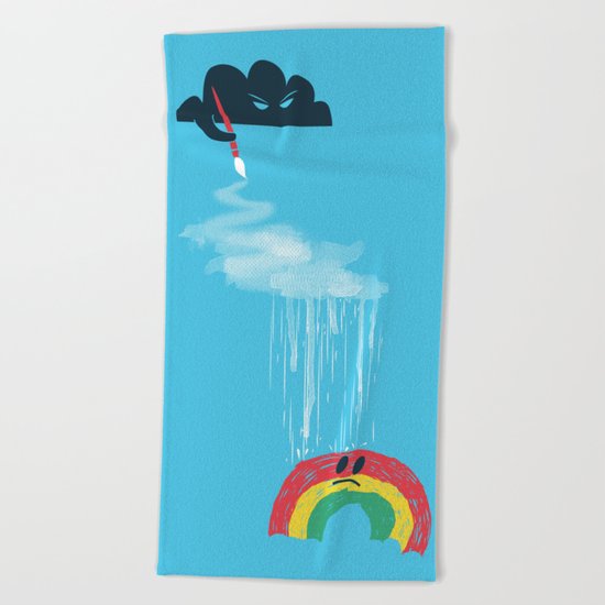 Rain Rain Go Away Beach Towel