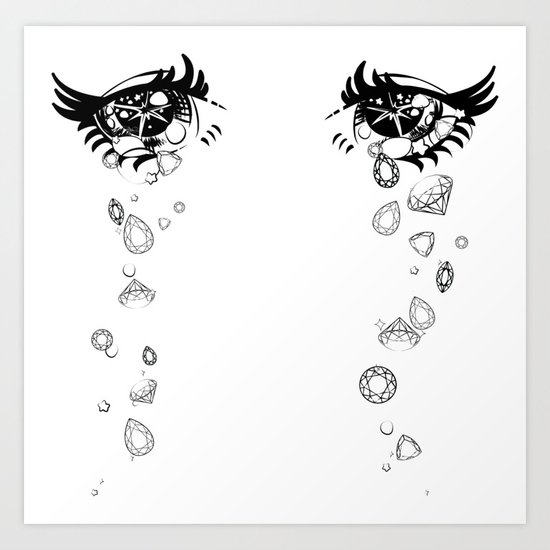 Crystal Tears Anime Eyes Art Print By Galanocandy Society6