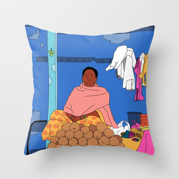 Thengai Akka Throw Pillow