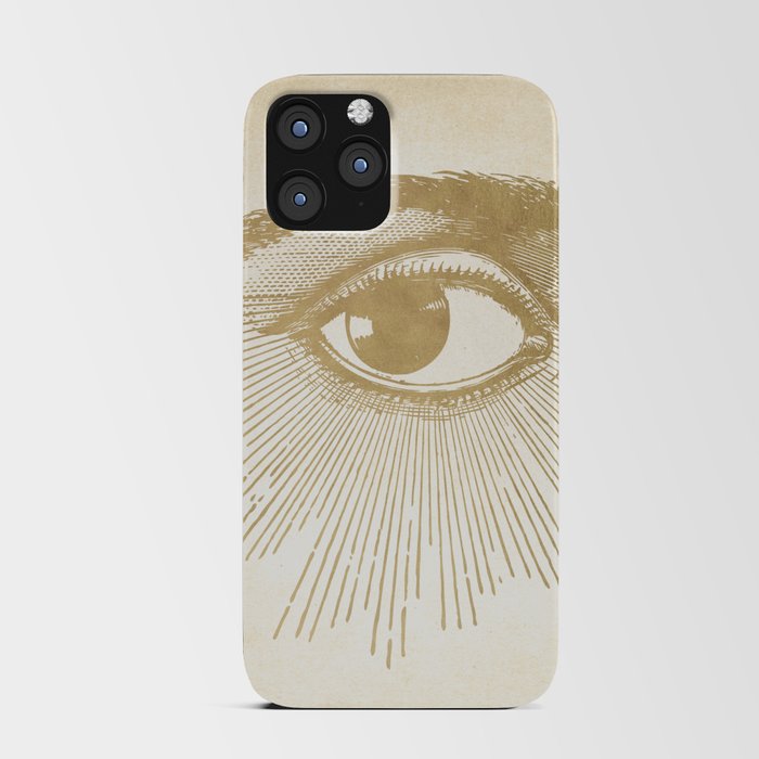 I See You. Vintage Gold Antique Paper iPhone Card Case