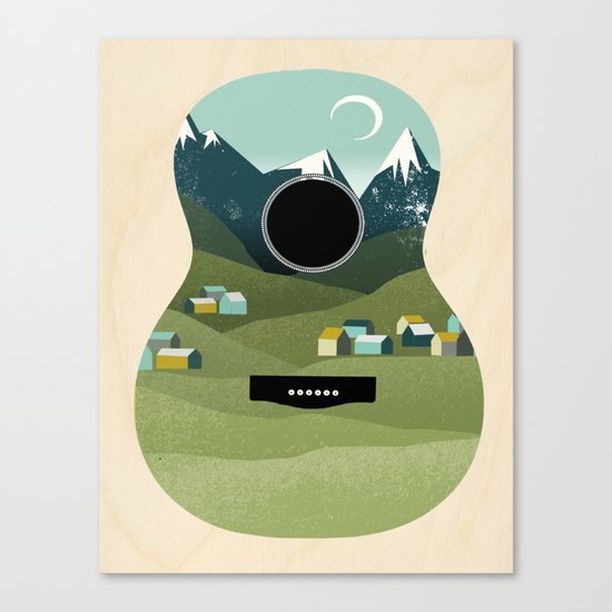 Rocky Mountain High - Guitar Canvas Print