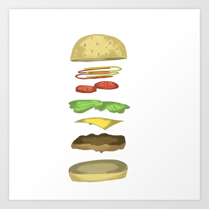Layered Burger Art Print