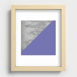 Very Peri 2022 Color Of The Year Violet Blue Periwinkle Concrete II Recessed Framed Print