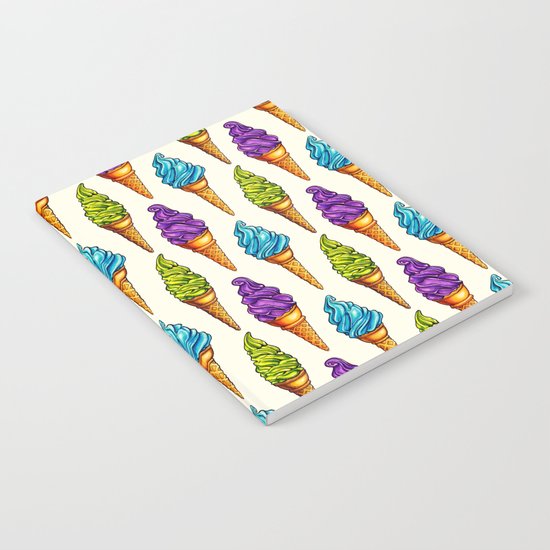 Ice Cream Blue Purple Green Notebook