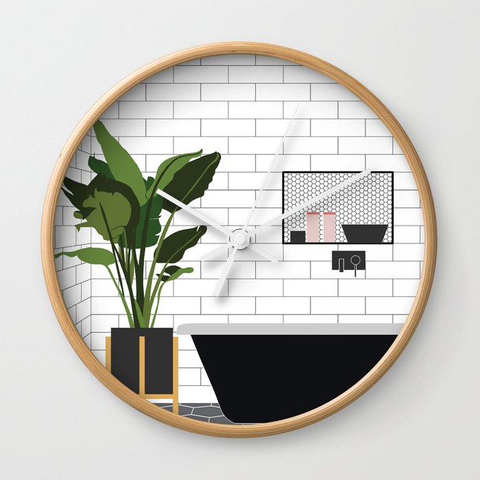 A minimal bathroom Wall Clock