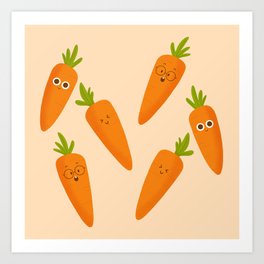 Happy Carrots Art Print