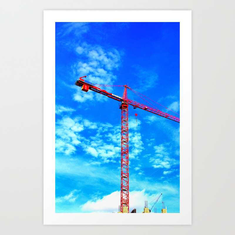 Red Tower Crane Art Print By Cynthiaguinn Society6
