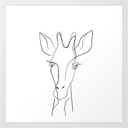 One Line Giraffe Painting Art Print By Katrinpo Society6