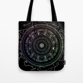 Astrological Magic Circle Tote Bag | Moon, Rainbow, Sun, Planets, Graphicdesign, Digital, Other, Constellation, Magic, Zodiac 