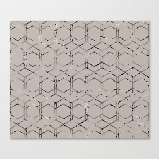 Silver Geometric Art Deco - Gatsby Taupe Canvas Print