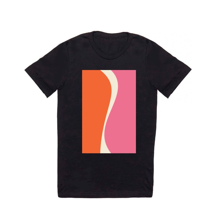 Simple Waves 2 - Pink, Orange and Cream T Shirt