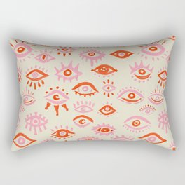 Mystic Eyes – Pink & Red Rectangular Pillow