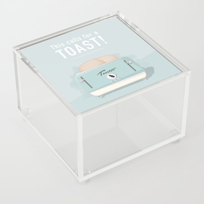 This calls for a toast - Retro Midcentury illustration with lettering Acrylic Box