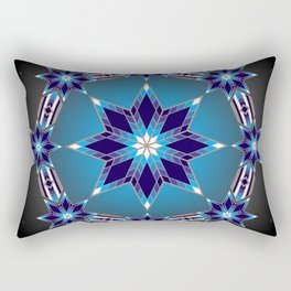 Morning Star Circle (Blue) Rectangular Pillow