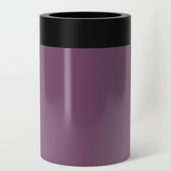 Plum Berry deep purple solid color modern abstract pattern  Can Cooler