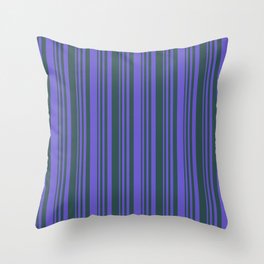 [ Thumbnail: Slate Blue and Dark Slate Gray Colored Lines/Stripes Pattern Throw Pillow ]