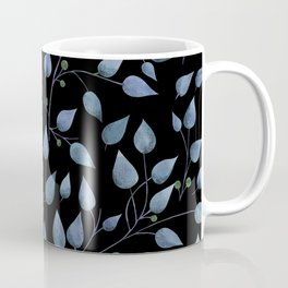 Floral watercolor design with black background Coffee Mug