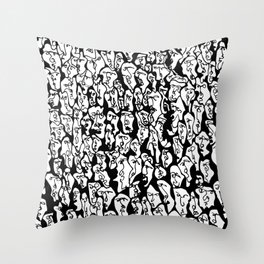 faces doodle Throw Pillow