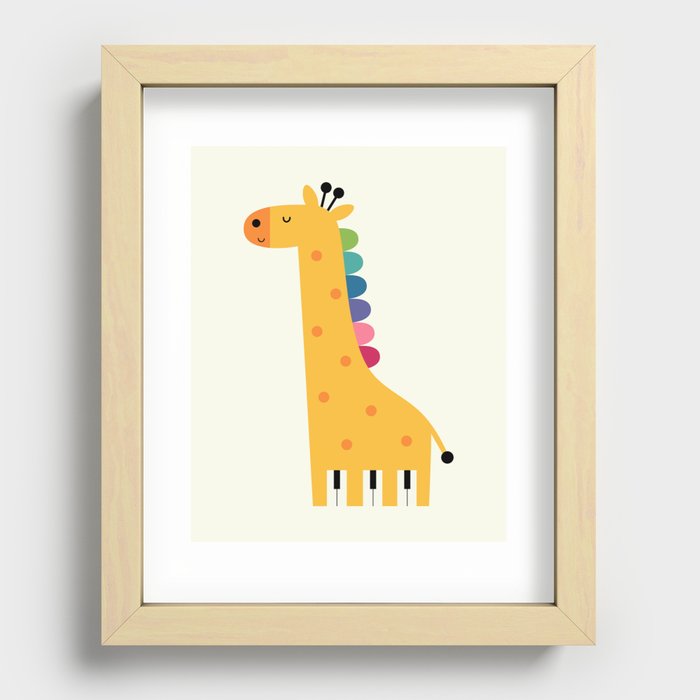 Giraffe Piano Recessed Framed Print