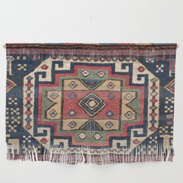 Cowboy Sumakh // 19th Century Colorful Red White Blue Western Lone Star Dallas Ornate Accent Pattern Wall Hanging