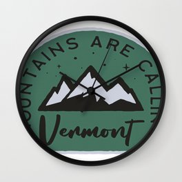 Vermont Mountains are Calling Wall Clock