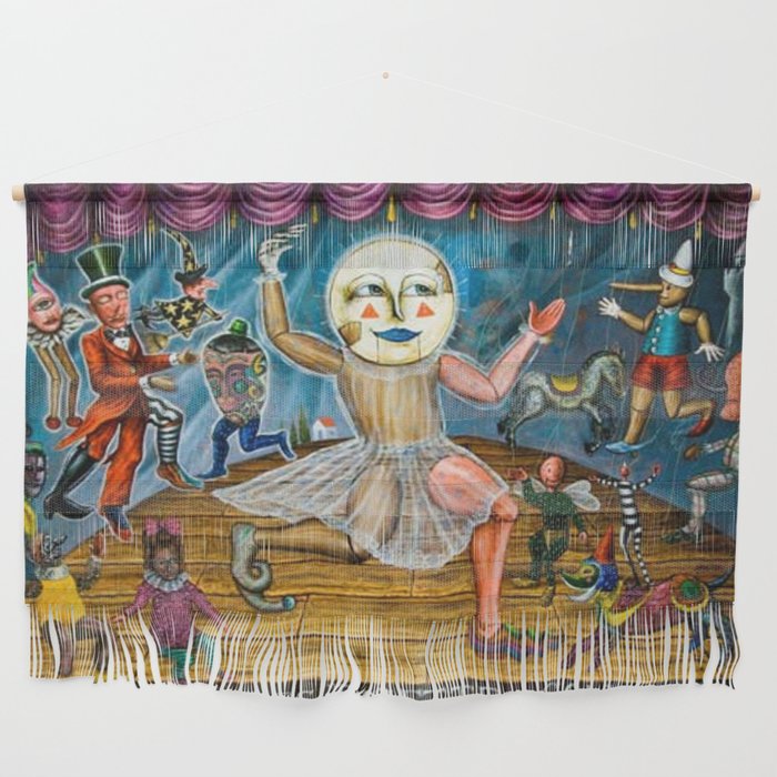 Luna-titere - Moon Puppets at the Theater Magical Realism portrait by Alejandro Colunga Wall Hanging