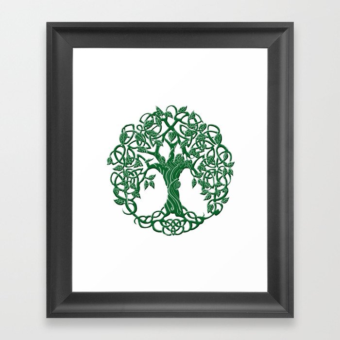 Tree of life green Framed Art Print