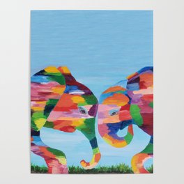 Abstract Elephants Poster